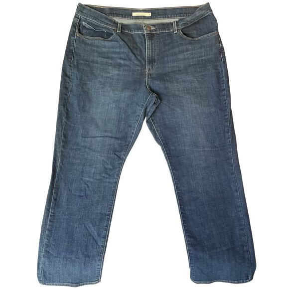 Levi’s Women Cropped Jeans size 18S - W34 L28 Blue Mid Rise Slim Fit - Picture 1 of 12